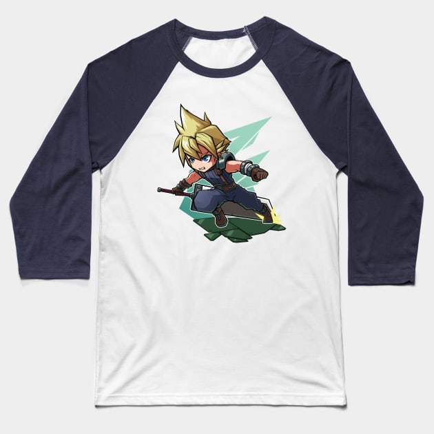 Cloud Strife Chibi Baseball T-Shirt by Xar623